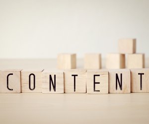 Content word on wooden cubes background