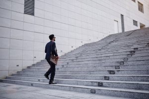 Businessman on stairs