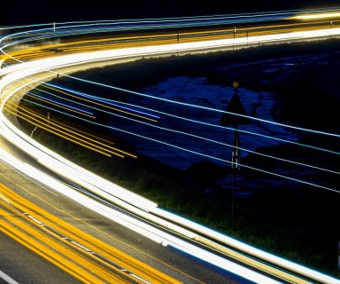 lights of cars with night